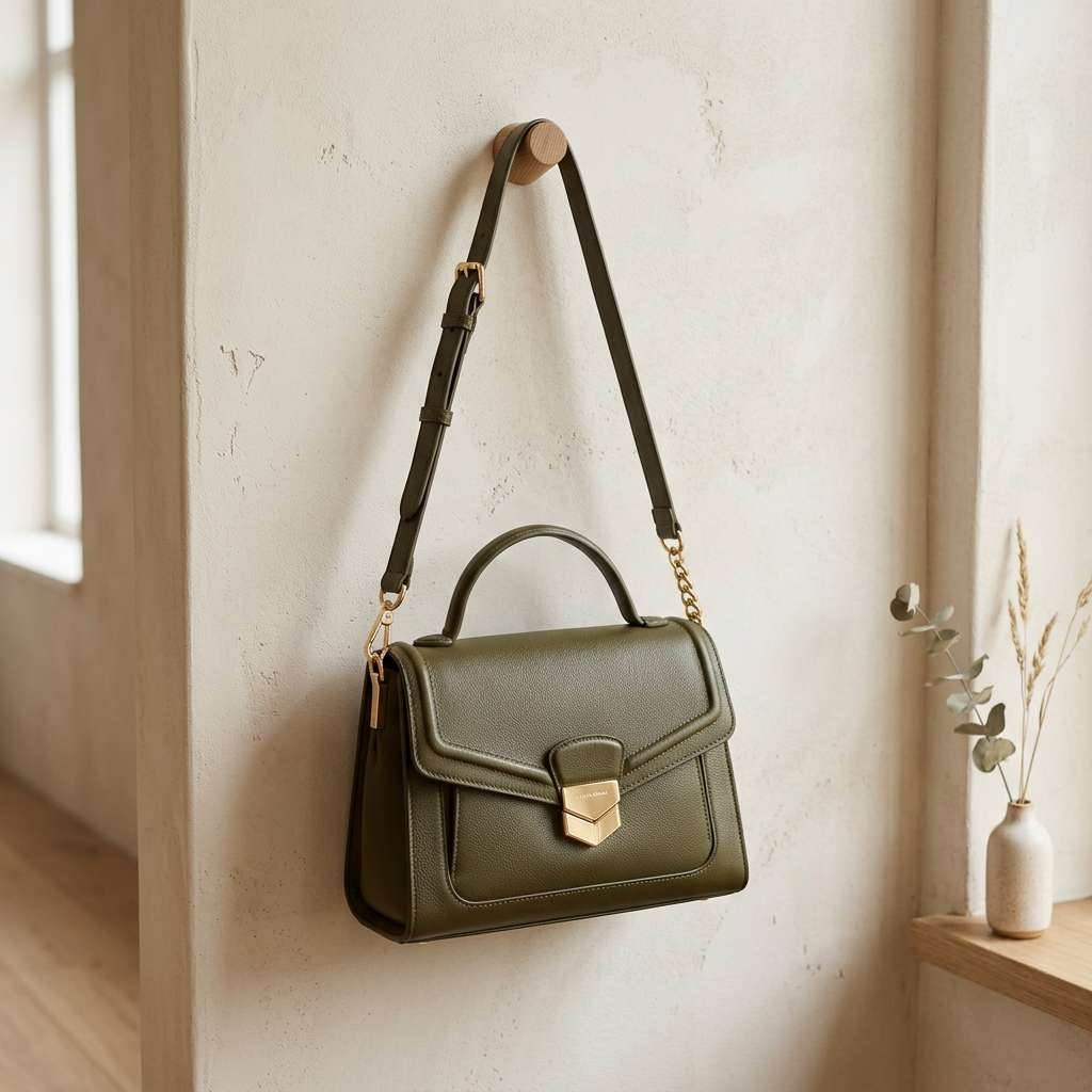 Classic Ladies Bag With Doll - Olive Green